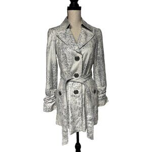 Muse Boston Proper Women’s Belted Jacket Size 4 With Tags White Gray